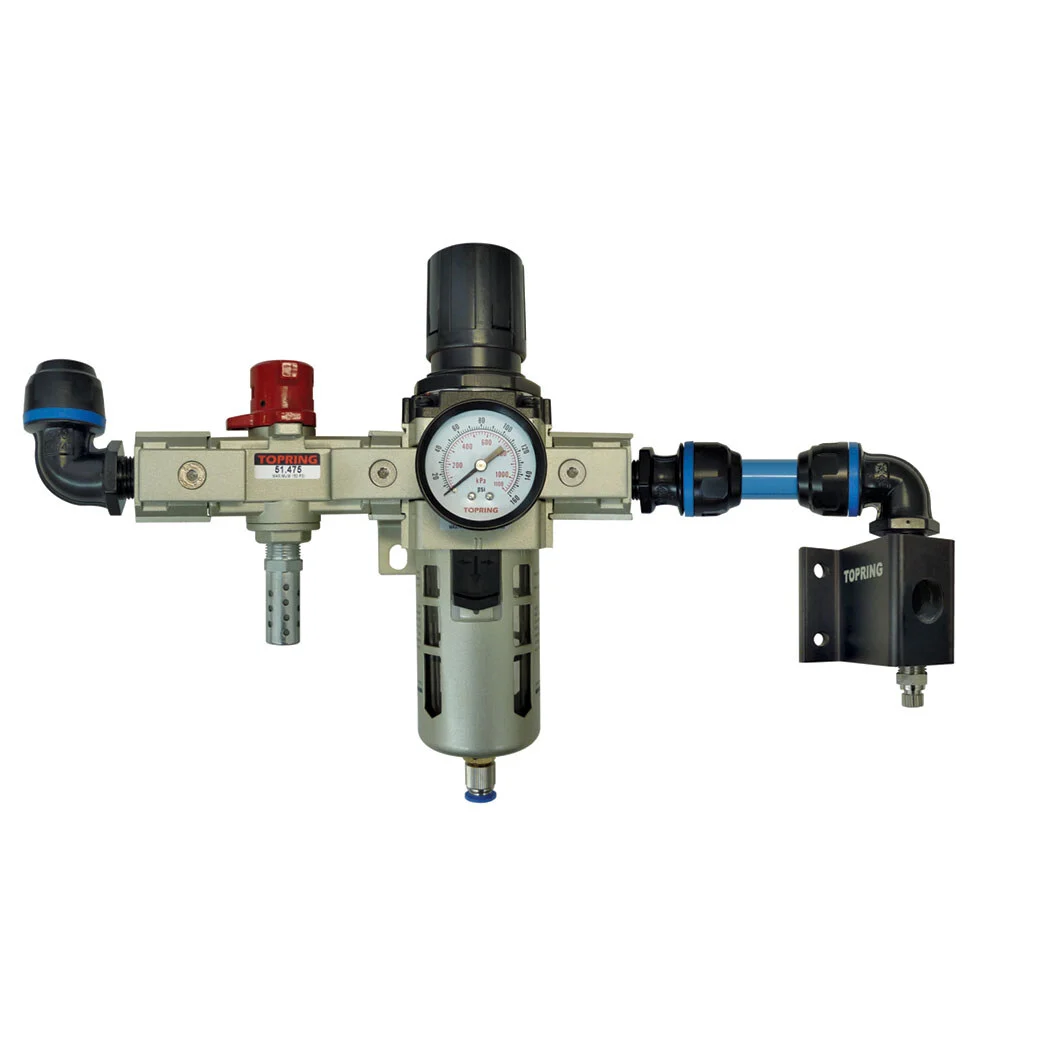 F/R avec vanne d'arrêt sécuritaire et distributeur 16mm